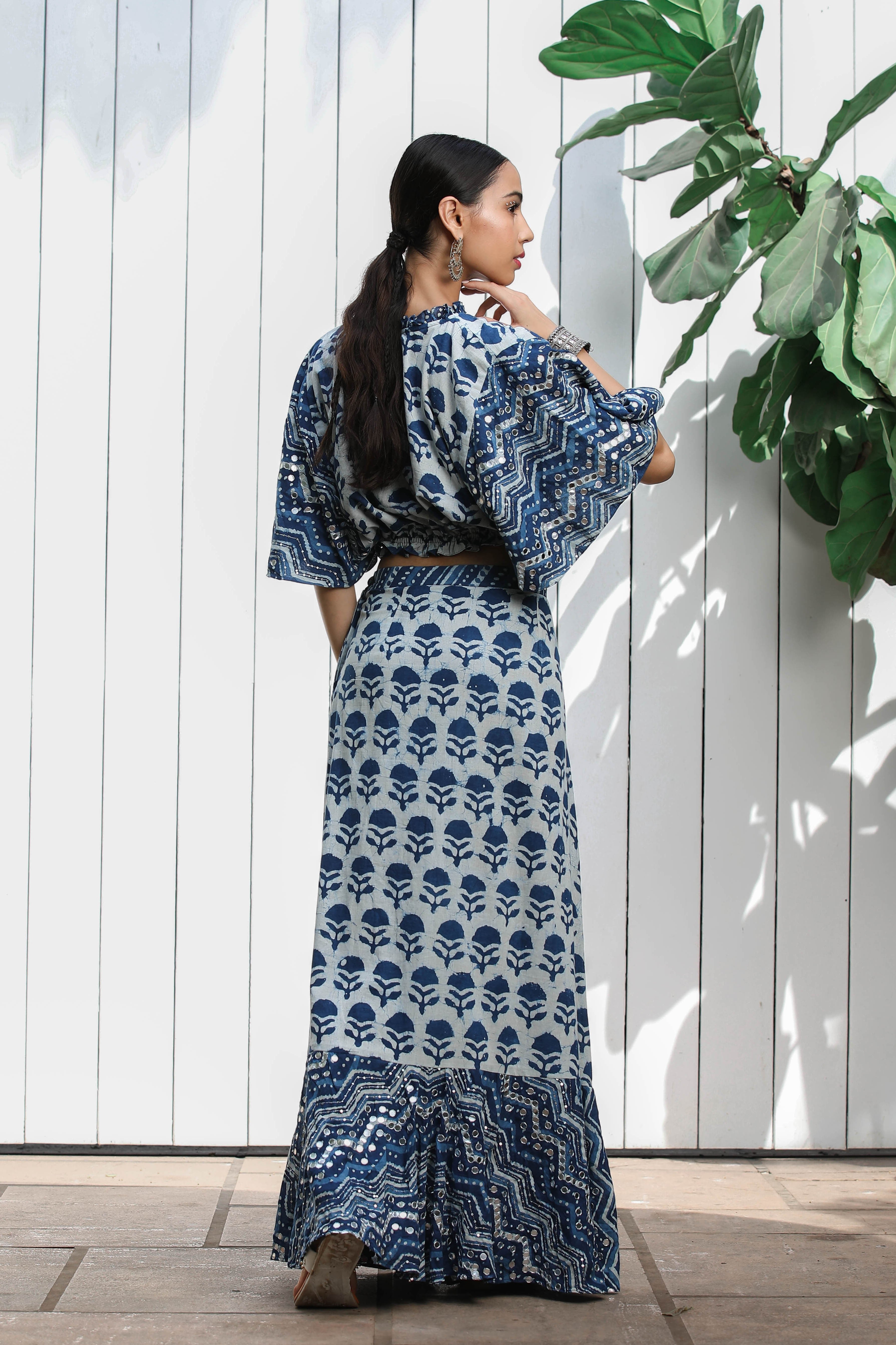 Bell Sleeves Top and Skirt